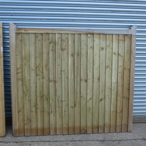 6316 - Two similar sized wooden driveway gates each measuring approx 199 x 180cm, not matching.