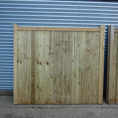 6316 - Two similar sized wooden driveway gates each measuring approx 199 x 180cm, not matching.