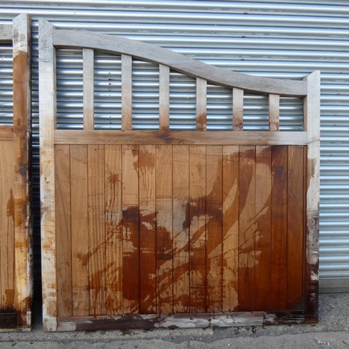 6323 - A pair of hardwood (Iroko) driveway gates each measuring approx 190 x 210cm