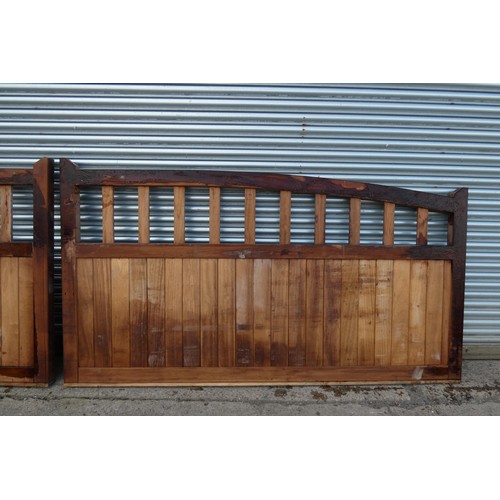 6324 - A pair of hardwood (Iroko) driveway gates each measuring approx 266 x 145cm