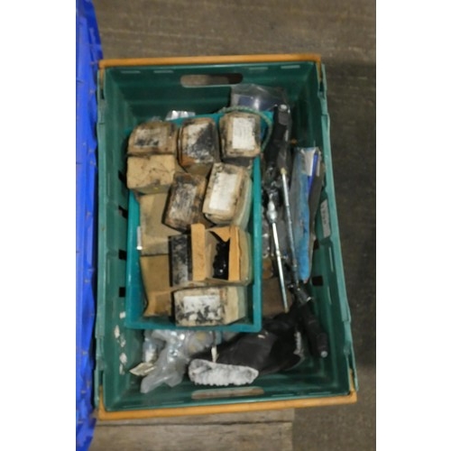 5788A - 3 x crates containing a quantity of various items including jerry cans and various nuts etc