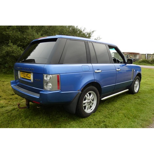 6243 - Range Rover Vogue TD6 Auto, Blue, Reg YT02 KGJ, 10/04/2002, 5 spd auto diesel 2926 cc Diesel, MoT ex... 