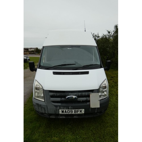 6247 - Ford Transit 115 T350M RWD Medium Wheelbase, High Roof Panel van, Reg: WA09 BFK, 01/03/2009, 6 spd M... 