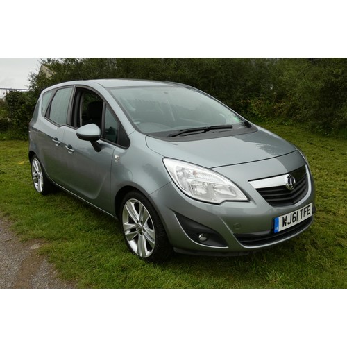 6245 - Vauxhall Meriva Excite MPV Silver, Reg WJ61 TFE, 21/11/2011, 5 spd manual petrol 1398cc, New MoT 24/... 