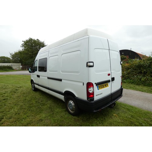 6248 - Renault Master LH35 DCI 120 LWB HiTop panel van White, Reg VO08 MOV, 23/05/2008, 6 spd manual diesel... 