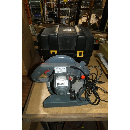 2036 - 1 x Performance Power mitre saw 240v and 1 x Performance Power circular saw 240v (Trade) Tested work... 