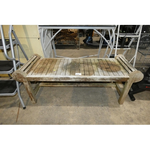 2098 - 1 x wooden garden backless bench approx 135cm wide