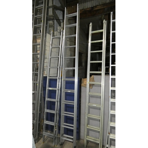 2109 - An Abru double extending aluminium ladder (2 x 12 rung)