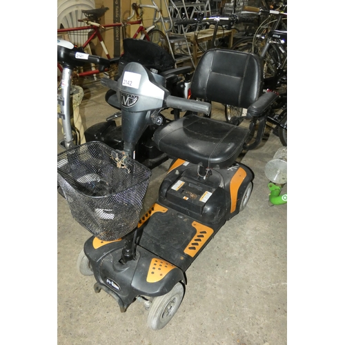 2142 - 1 x Mercury battery powered mobility scooter - No key or charger included - Untested (Trade)