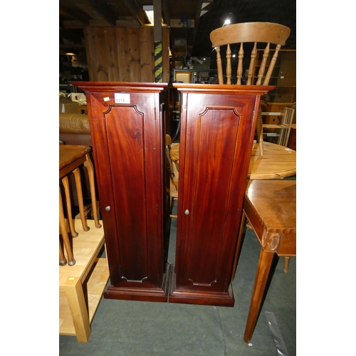 2174 - 2 x dark wood CD storage cabinets