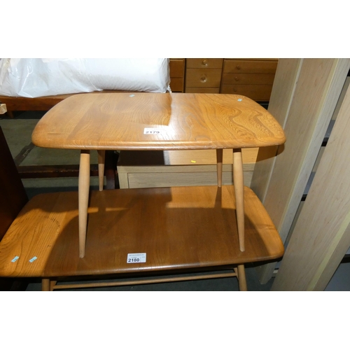 2179 - 1 x vintage Ercol coffee table approx 73 x 45cm (Ercol label on underside)