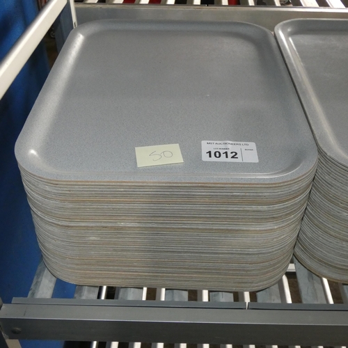 1012 - A quantity of approx 50 grey food trays