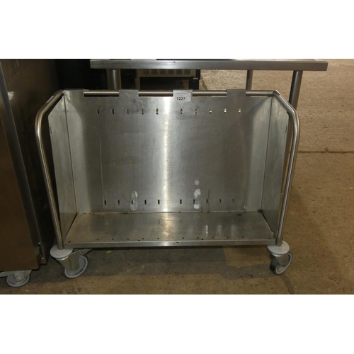 1227 - A commercial stainless steel mobile open front trolley