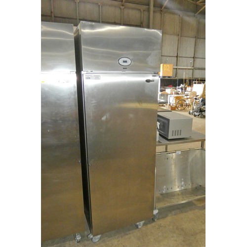 1228 - A commercial stainless steel single door fridge by Foster type Prog600h 240v - trade. Tested working