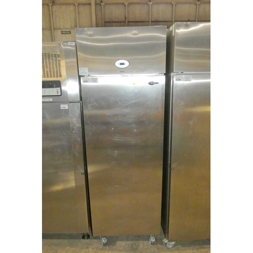 1229 - A commercial stainless steel single door fridge by Foster type Prog600h 240v - trade. Tested working