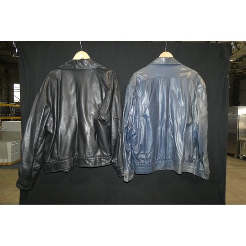 2261 - 2 x leather jackets comprising 1 x David's size 54 and 1 x Hugo Boss - size not visible