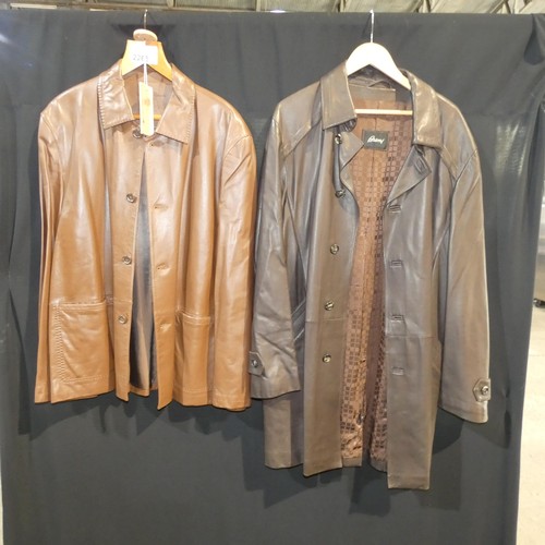 2265 - 2 x leather coats / jackets comprising 1 x Ted Lapidus size 58 and 1 x Buoni size 56