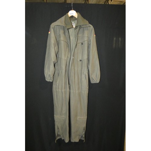 2271 - 1 x ex-German military lined one piece coverall - Please see photograph of label for size details