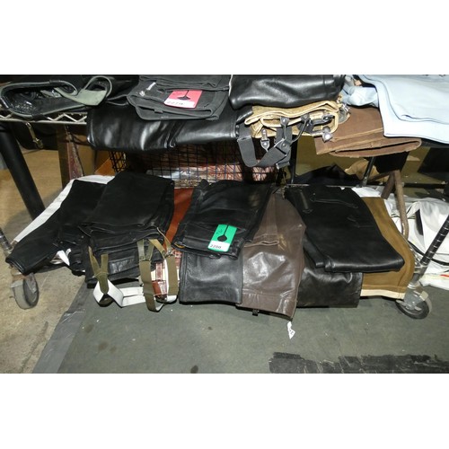 2280 - 9 x various pairs of leather trousers. Not practical to list in detail so please view or see photogr... 