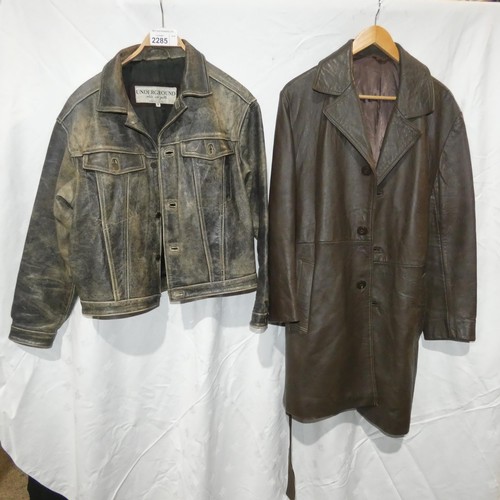 2285 - 2 x leather jackets comprising 1 x Underground size M and 1 x No details visible