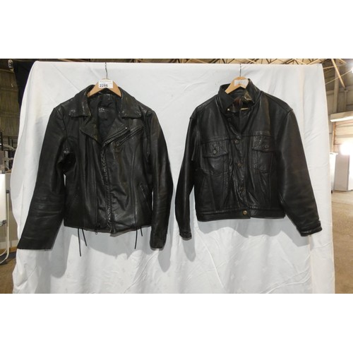 2286 - 2 x leather jackets comprising 1 x Bullskins size 40 and 1 x No details visible