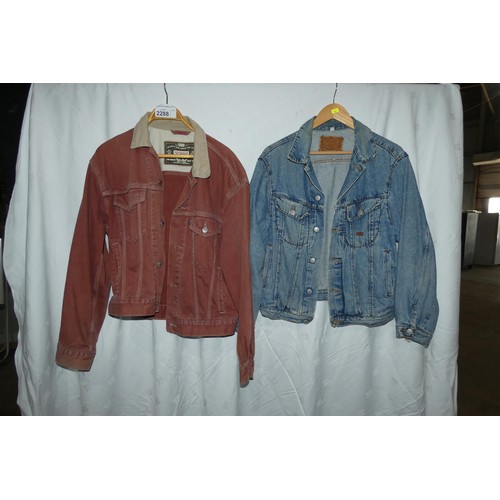 2288 - 4 x various Denim jackets including 1 x Levi's size M. Not practical to list in detail so please vie... 