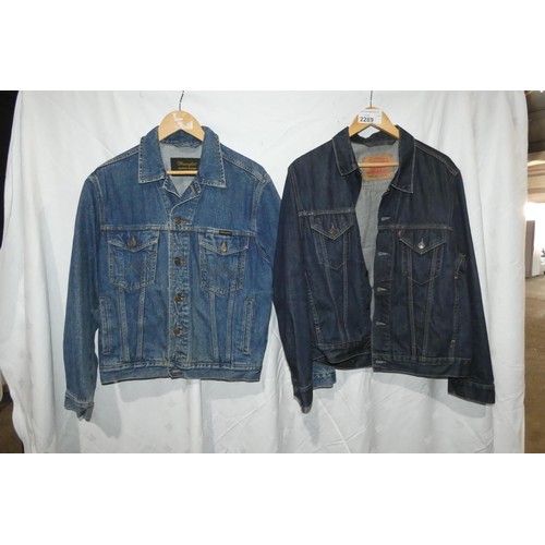 2289 - 4 x various Denim jackets including 1 x Levi's size M. Not practical to list in detail so please vie... 