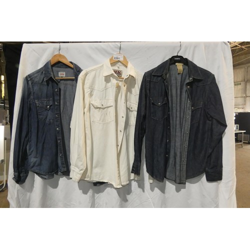 2291 - 5 x various colour / make Denim shirts. Not practical to list in detail so please view or see photog... 