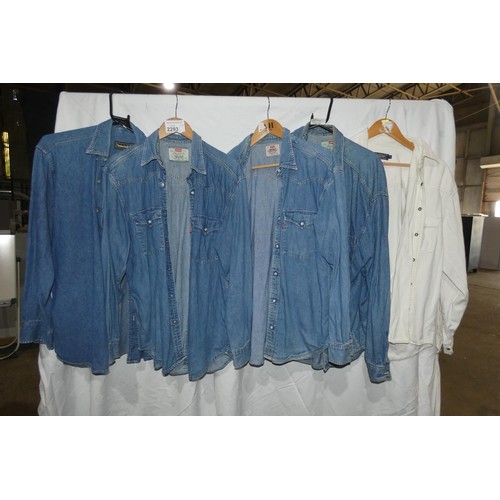 2293 - 5 x various colour / make Denim shirts. Not practical to list in detail so please view or see photog... 