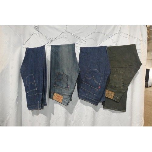 2300 - 4 x various pairs of vintage Levi's Denim jeans - all size 30 inch waist