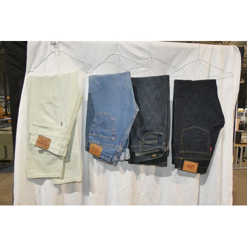 2309 - 4 x various pairs of vintage Denim jeans - all size 33 inch waist comprising 2 x Levi's, 1 x Lee and... 