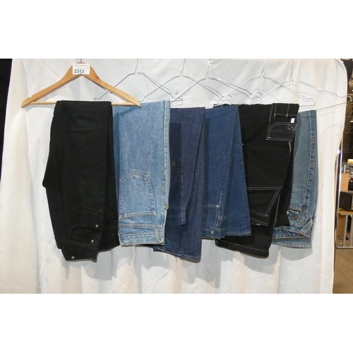 2313 - 6 x various pairs of vintage Denim jeans - all size 26 to 29 inch waists