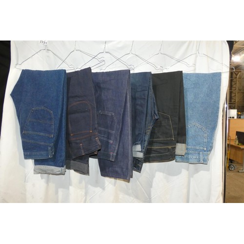 2331 - 6 x various size pairs of vintage Denim jeans. Not practical to list in detail so please view or see... 