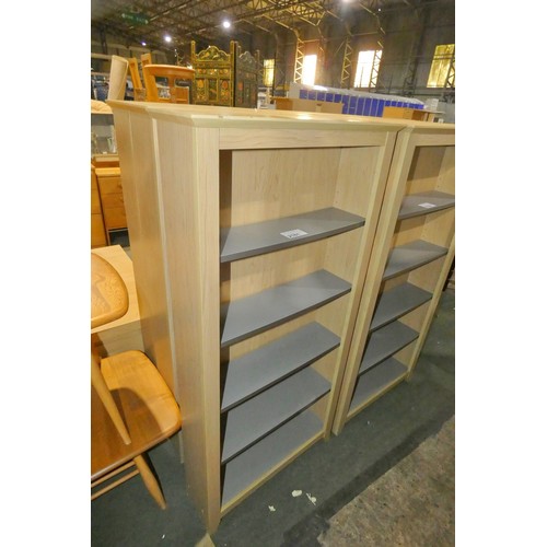 2181 - 3 x wood effect shelf units each approx 61 x 19 x 124cm high