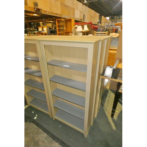 2182 - 4 x wood effect shelf units each approx 61 x 19 x 124cm high