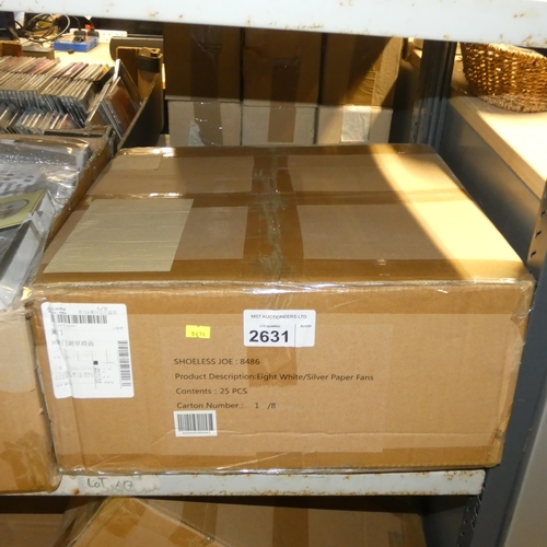 2631 - A box containing 25 packets of 8 party fan ceiling decorations by Shoeless Joe ref 8486