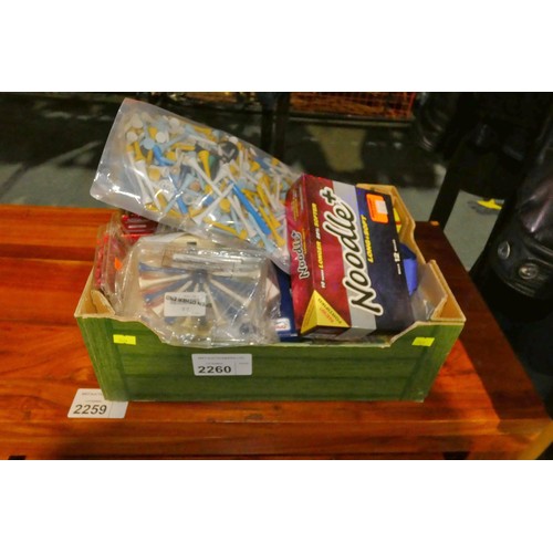 2260 - 1 box containing a quantity of various golf balls and golf tees