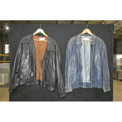 2261 - 2 x leather jackets comprising 1 x David's size 54 and 1 x Hugo Boss - size not visible