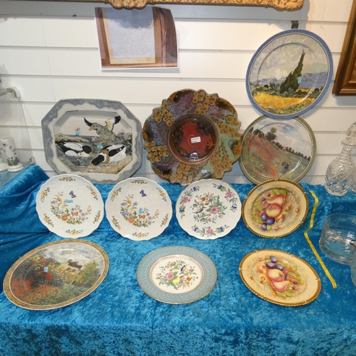 A collection of miscellaneous large and decorative plates