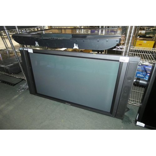 2706 - A 50 inch plasma monitor by Pioneer type PDP503MXE comes with an industrial ceiling mount - trade