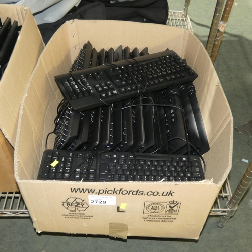 2729 - A box containing 20 used usb computer keyboards trade