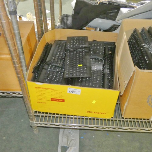 2727 - A box containing 20 used usb computer keyboards trade