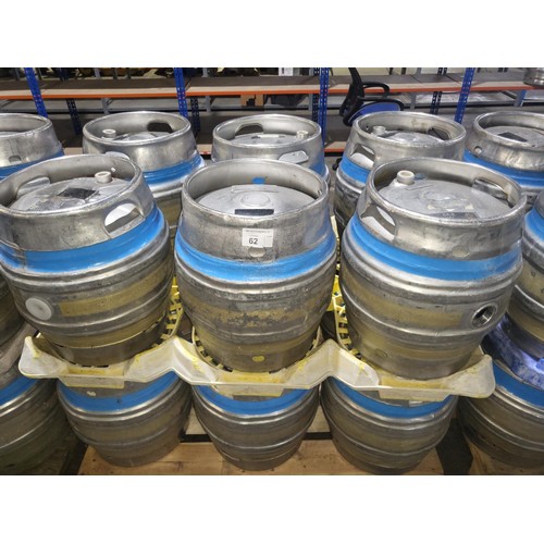 62 - 12 s/s Firkins 9 gal stacked on 2 pallets