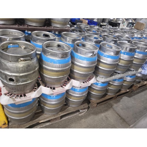 67 - 24 s/s 9 gal. Firkins, stacked on 4 pallets of 6 casks.