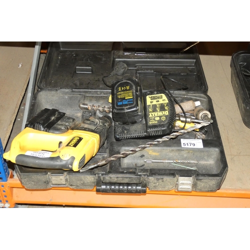 5179 - 1 x Dewalt DW004 cordless hammer drill supplied with 2 x batteries and 1 x charger