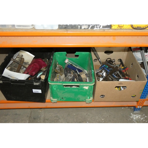 5208 - A quantity of various hand tools. Not practical to list in detail so please view or see photographs ... 