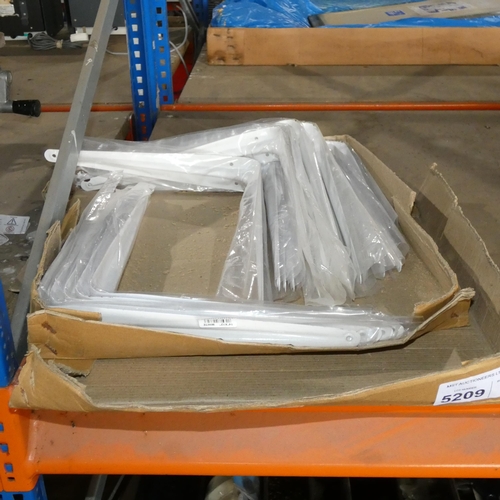 5209 - A quantity of white metal London shelf brackets each approx 350 x 300mm