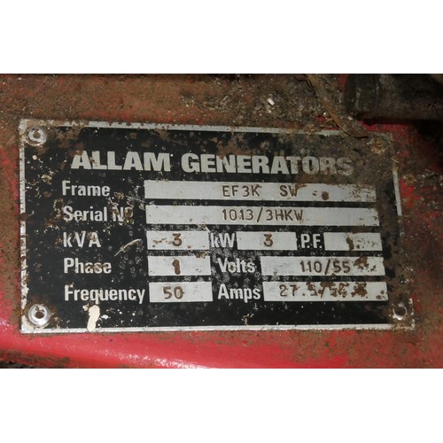 5133 - 1 x Allam generator with a Honda G400 petrol engine output 110v, 3kva