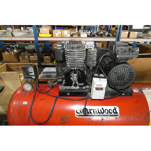 5322 - 1 x Charnwood workshop compressor 240v supplied with a metal stand (no model visible)