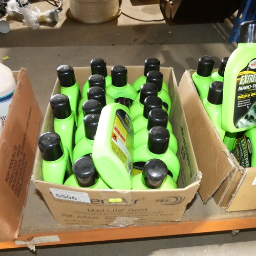 5506 - 1 box containing a quantity of Turtle Wax Extreme nano tech wash and wax in 500ml bottles